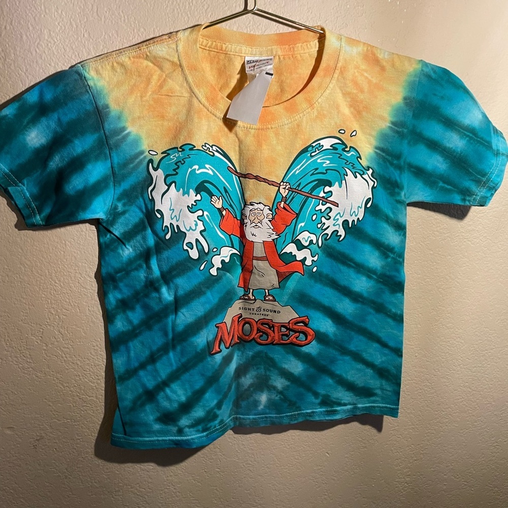 Branson site and sound kids small Moses colorful tie-dye T-shirt-NWT